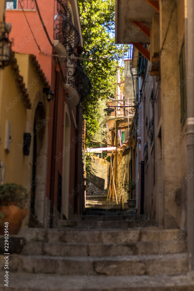 narrow street in taormina