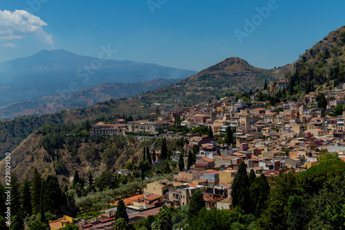 village of taormina in the mountains