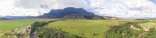 Landscape Panorama of Auyantepui Mountain at Venezuela's Great Savannah © DOUGLAS