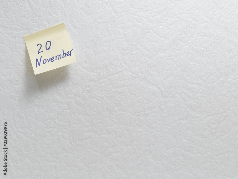October 20. Calendar date on a yellow sticky note with copy space on white background. October 20. Calendar date on a yellow sticky note with copy space on white background.