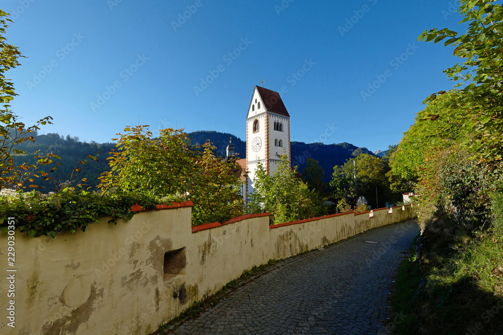 Fototapeta premium Füssen Turm Kloster Mang