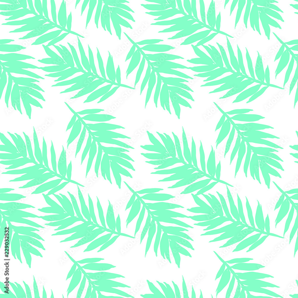  Exotic Palm Leaves Print . Illustration for Surface , Invitation , Notebook, Banner , Wrap Paper ,Textiles, Cover, Magazine ,Postcard Background ,Textile,Fashion  