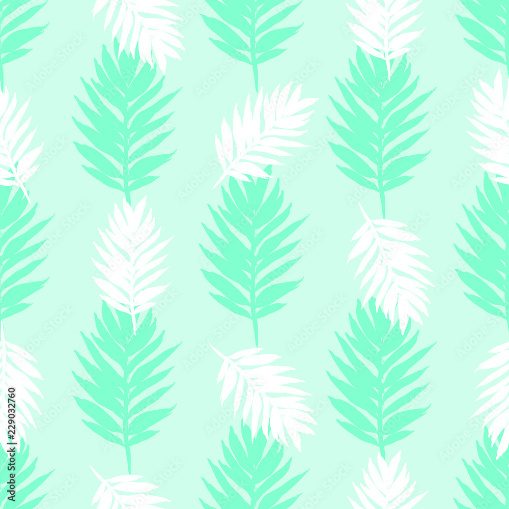  Exotic Palm Leaves Print . Illustration for Surface , Invitation , Notebook, Banner , Wrap Paper ,Textiles, Cover, Magazine ,Postcard Background ,Textile,Fashion  
