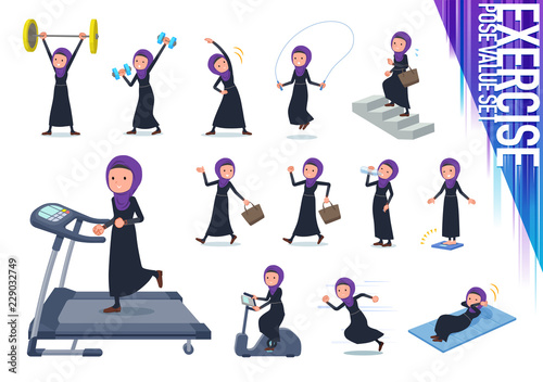 flat type Arab women_exercise