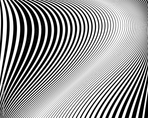 Abstract pattern. Texture with wavy  curves lines. Optical art background.