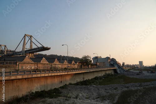 morandi collapsed bridge in genoa photo