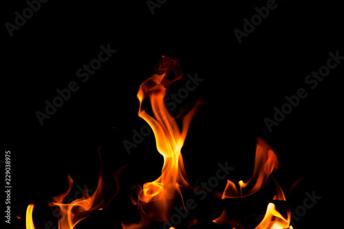 Abstract fire on black background  