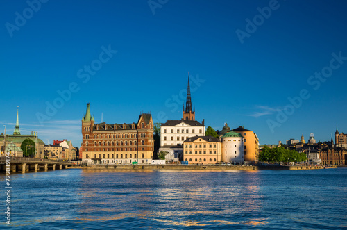 Riddarholmen island with Riddarholm Church spires, Stockholm, Sweden © Aliaksandr
