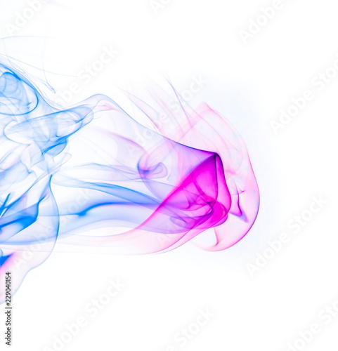 Colored smoke on white background