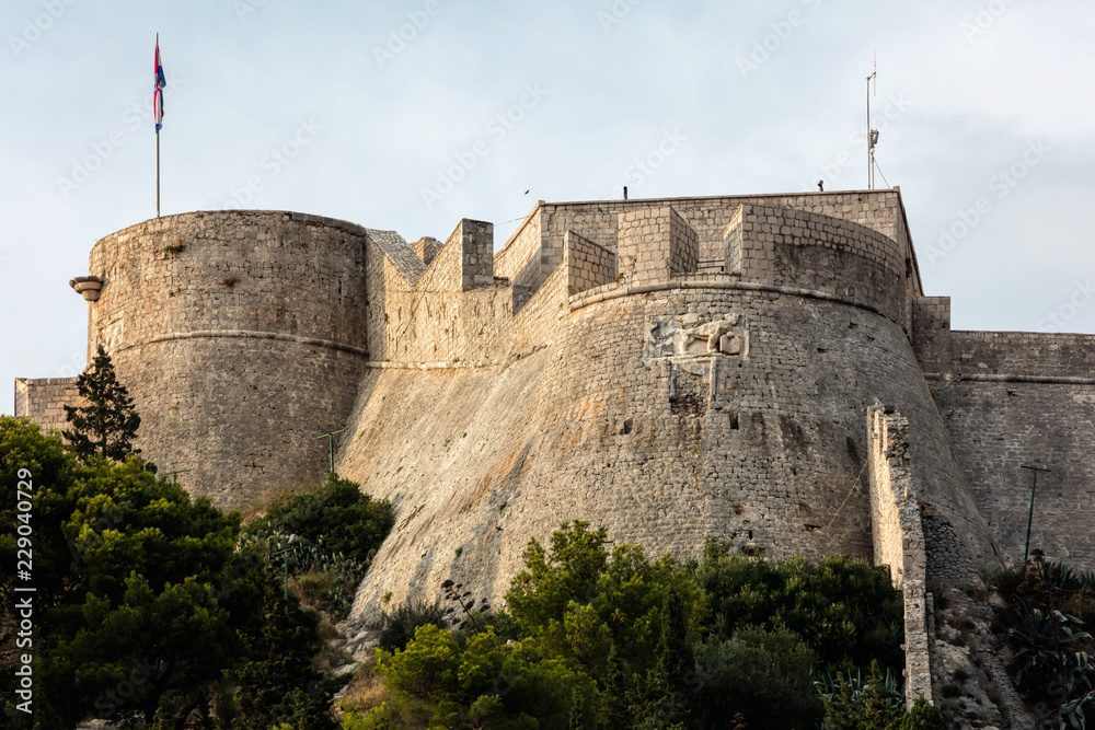 The Fortica fortress, a.k.a. Spanish Fort on the Hvar island in Croatia, constructed following the gunpowder explosion in 1579 which devastated the old fortress.