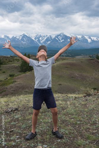 Teen boy on he the Altai Mo...