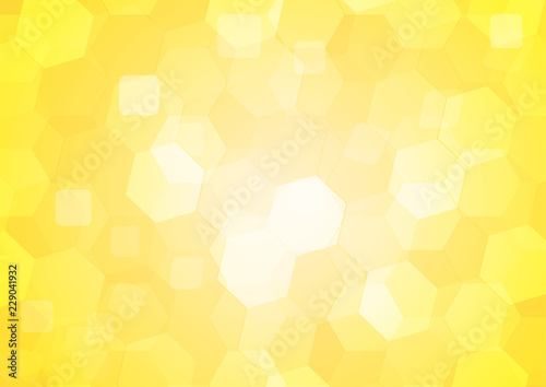 Yellow shade color hexagonal abstract background. Vector illustration