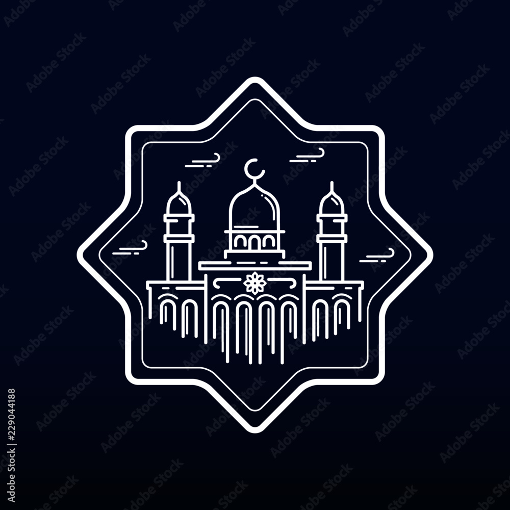 vector icon monoline mosque