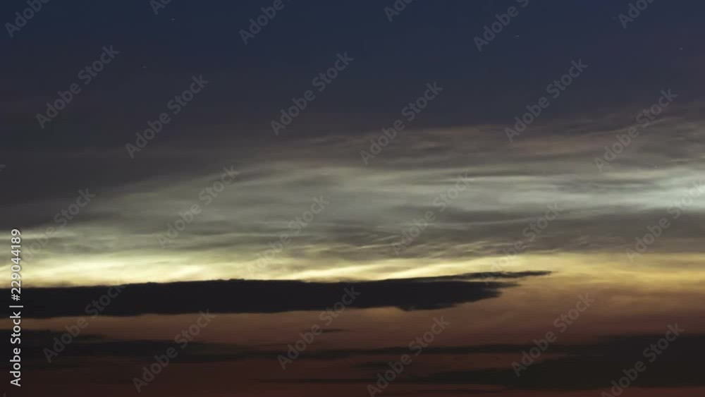 Noctilucent clouds, time lapse Noctilucent clouds, time lapse