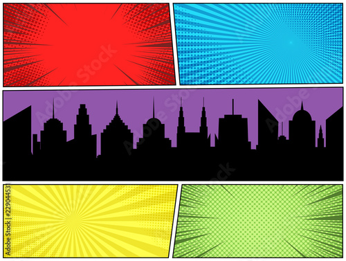 Comic book page colorful concept