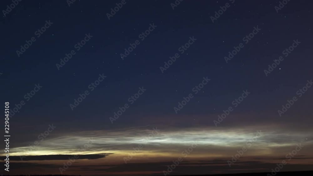 Noctilucent clouds, time lapse Noctilucent clouds, time lapse