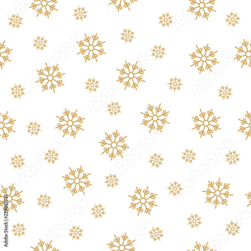 Wallpaper Mural Snowflakes seamless pattern scribble drawing gold isolated background Torontodigital.ca