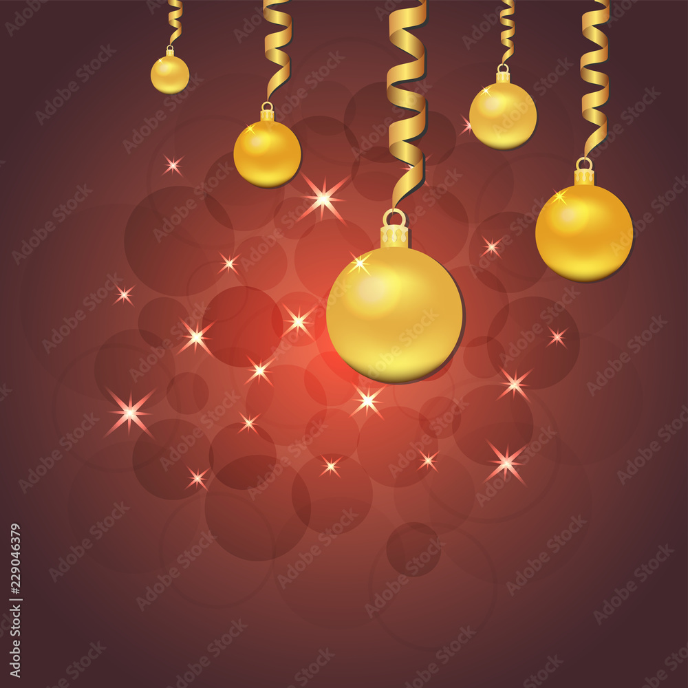 Brilliant Vector illustration of Stars and sparkles on red background