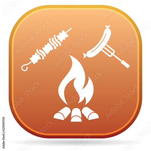 Grilled kebab and sausage icon