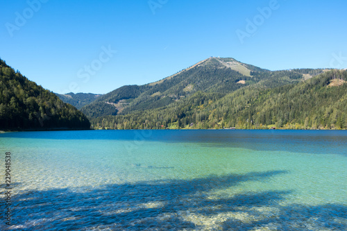 View of the lake Erlaufsee, Mariazell, Austria