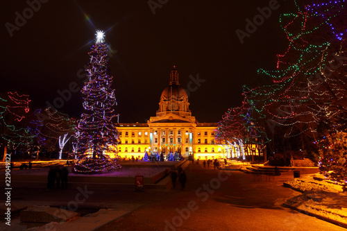 Christmas lights in Edmonton, Alberta, Canada.