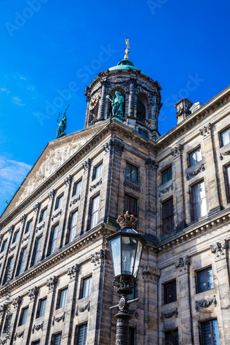 Detail of the Royal Palace of Amsterdam located at Dam Square