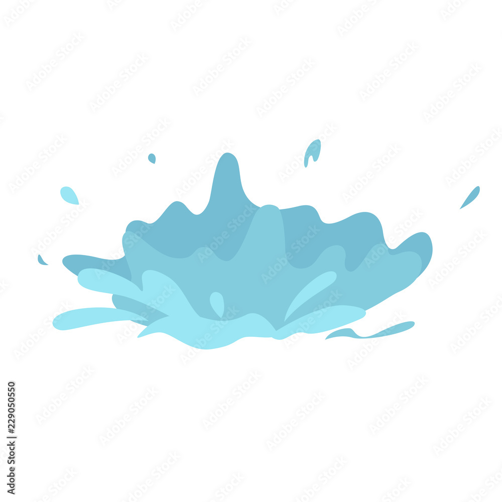 Water splashes collection blue waves wavy symbols