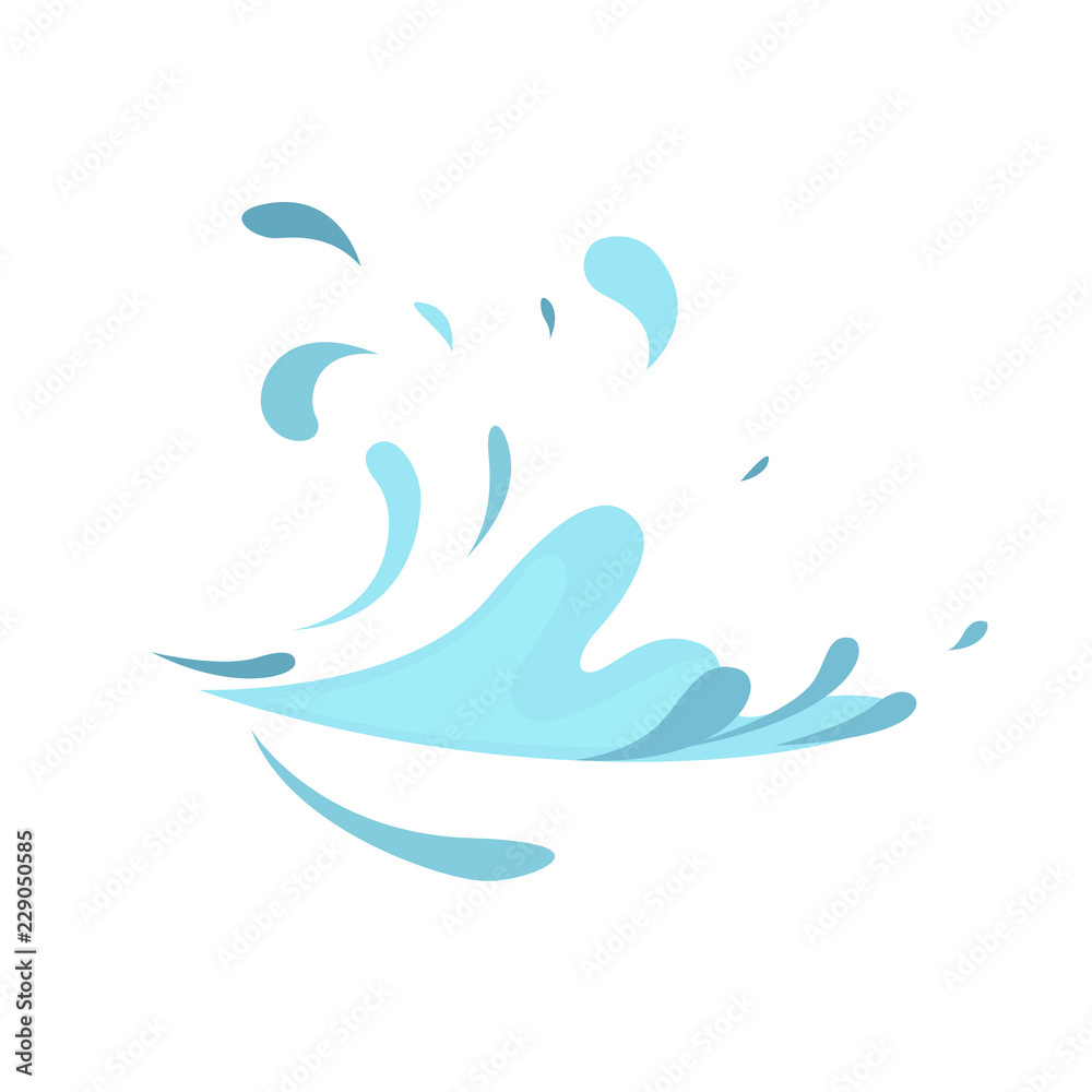 Water splashes collection blue waves wavy symbols Water splashes collection blue waves wavy symbols