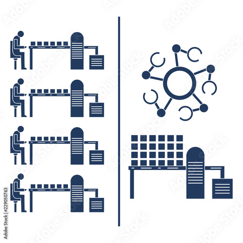 Smart automatic robotic production line.