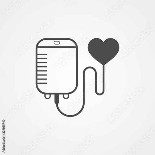 Blood bag vector icon sign symbol
