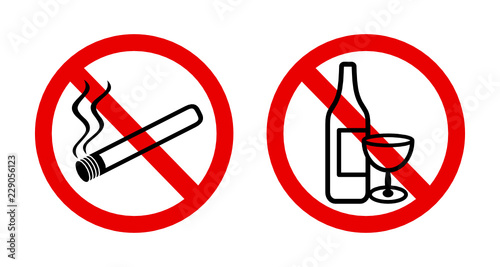 znaki zakazu palenia i spożywania alkoholu