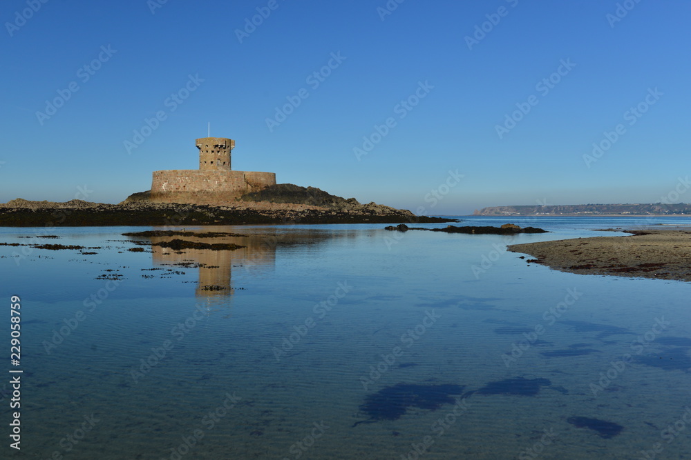 St Ouen Bay, Jersey, U.K.
Uninhabited 19th century military tower on a calm Autumn morning.