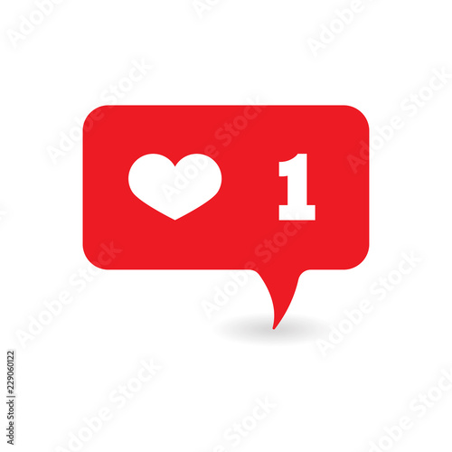 Red Heart like, thumb bubble, friend request quantity number notifications icons templates. Social network app icons