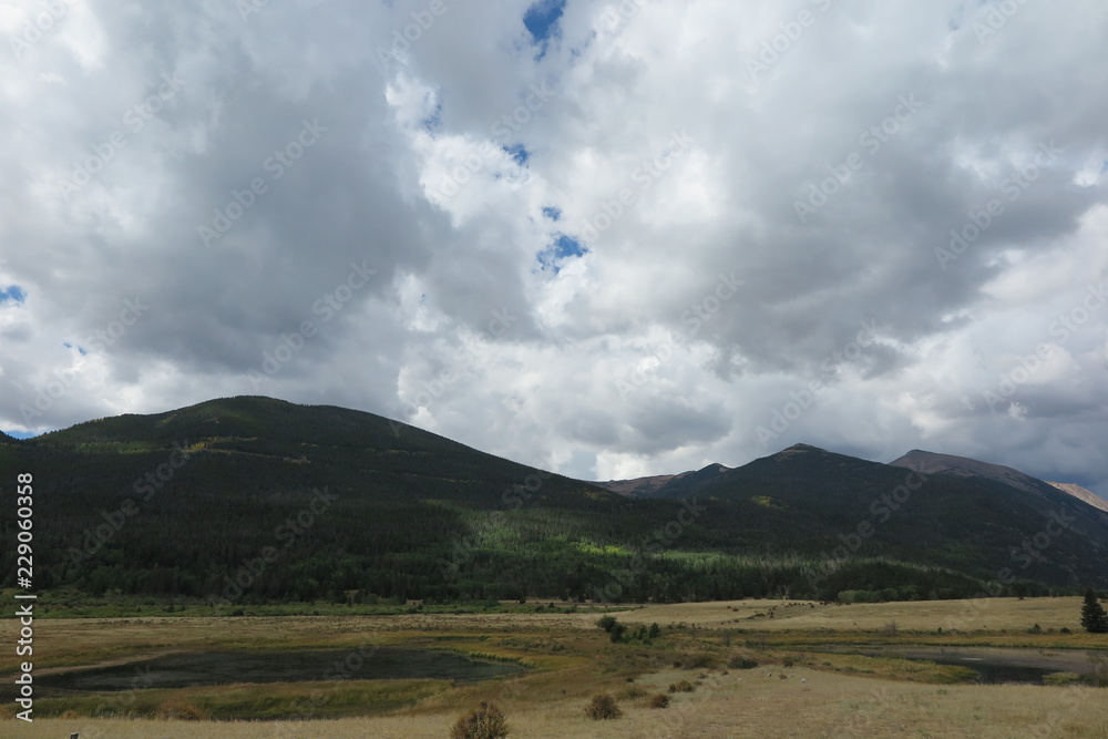 clouds over mountains