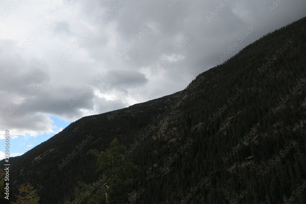 clouds over mountains