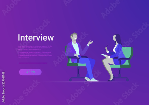 Media press woman journalist interview of celebrity vector flat