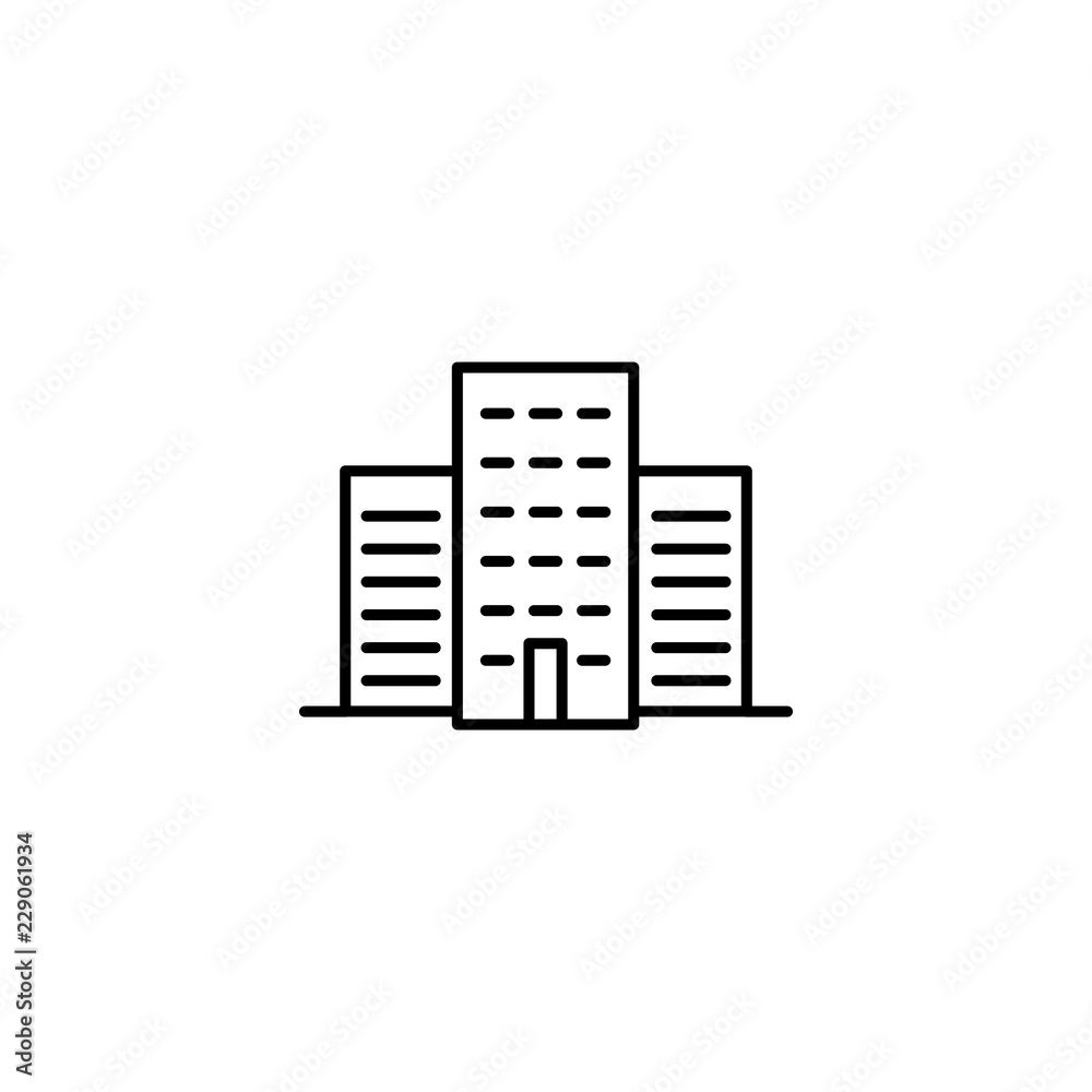 skyscraper building line black icon on white background skyscraper building line black icon on white background