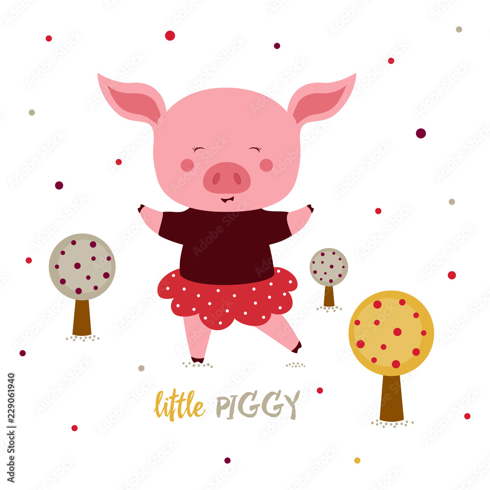 illustration with cartoon pigs illustration with cartoon pigs