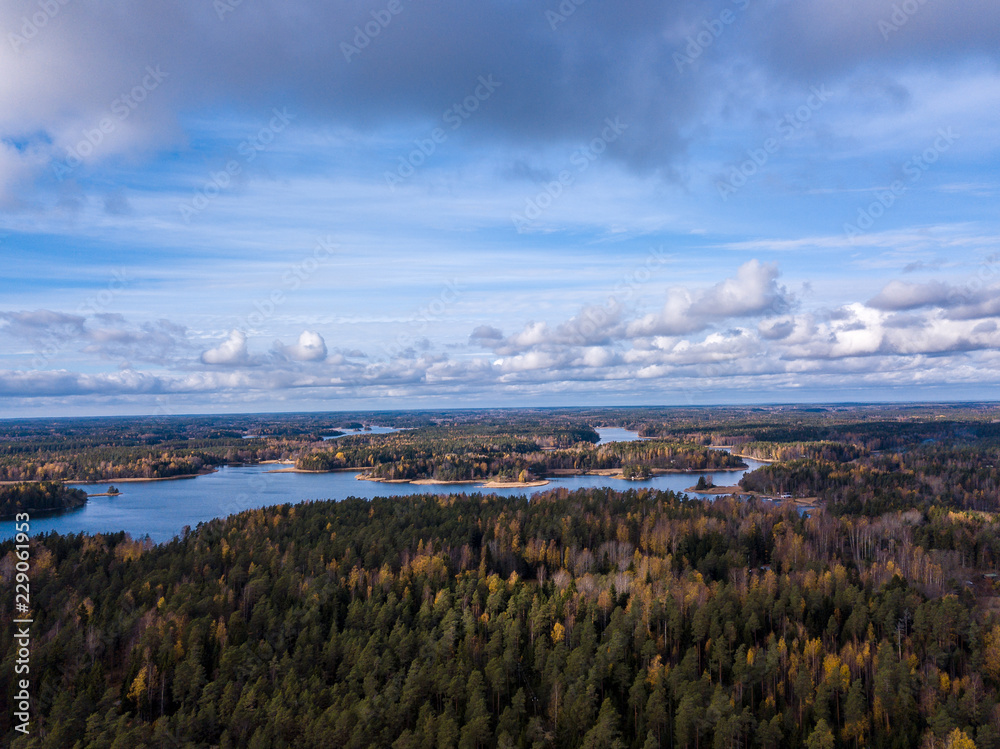 Finnish archipelago at Raasepori, Finland at October.