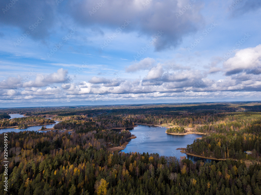 Finnish archipelago at Raasepori, Finland at October.