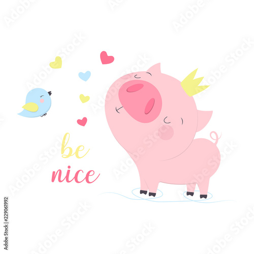 illustration with cartoon pigs