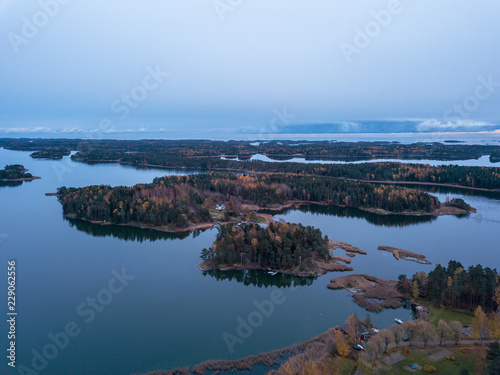 Finnish archipelago at Raasepori, Finland at October.