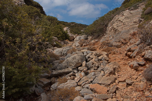 Gorge at Palatia on the island Saria near Karpathos in Greece