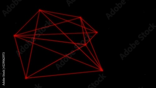Node Connector Lines Morphing Animation 5 [4K Seamless Loop] (Red)