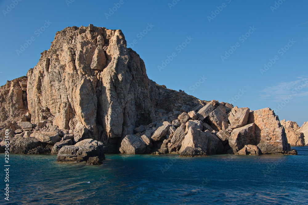 Coast on the island Saria near Karpathos in Greece Coast on the island Saria near Karpathos in Greece