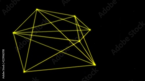 Node Connector Lines Morphing Animation 5 [4K Seamless Loop] (Gold)