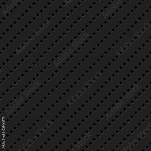 Black abstract technology background with seamless rhomb perforated speaker grill texture for web, user interfaces, UI, applications, apps, business presentations and prints. Vector illustration. photo