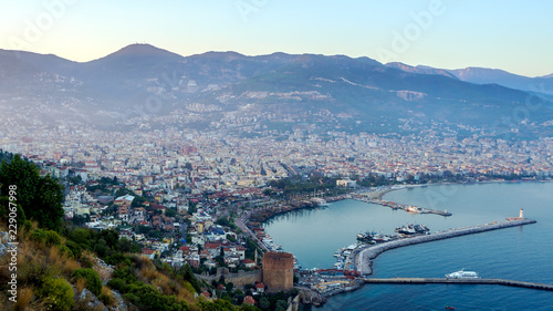 view on Alanya and mountains