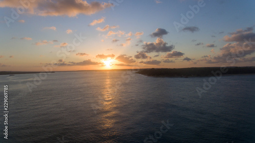 sunset over sea