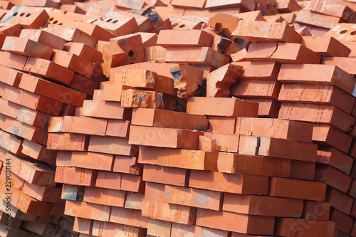 Construction  repair  tools - Heap red brick stone